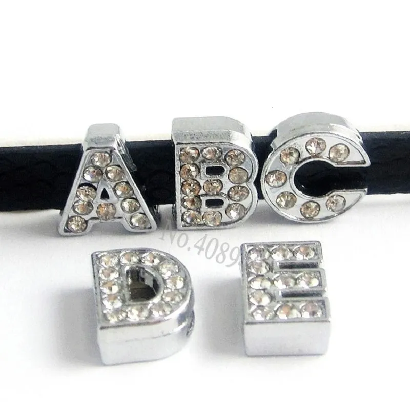 130 pz 8mm strass pieno alfabeto inglese A-Z lettere diapositive fai da te lettera diapositiva fascino fit braccialetto braccialetto LSSL01 130 CJ191116254k