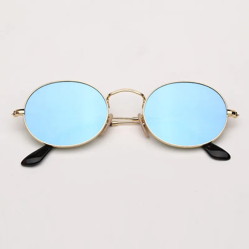 Style owalne okulary przeciwsłoneczne kobiety vintage retro okrągła rama Flash płaskie soczewki męskie okulary słoneczne żeńskie czarne hip -hopowe okulary UV400 GA276X