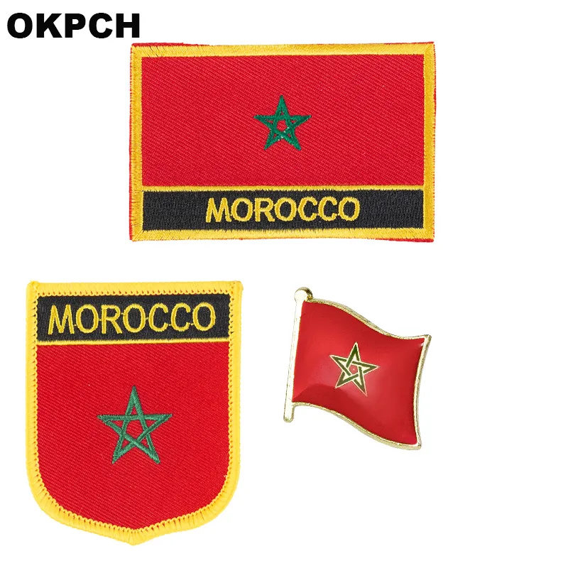 Morocco flag patch badge a Set Patches for Clothing DIY Decoration PT013133772851