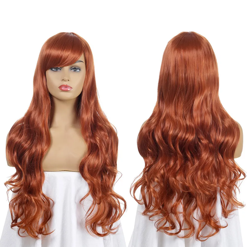 ヨーロッパとアメリカでアニメCOSかつらを販売する普遍的な色の販売80cmの長い巻き毛コスプレロールプレイ76044115904194