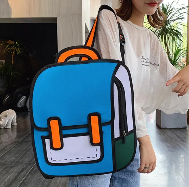 Designer Unisex Cartoon Cartoon Two-dimensional Backpack Luxury Special Personality Style Backpack Student Schoolbags High Quality284r