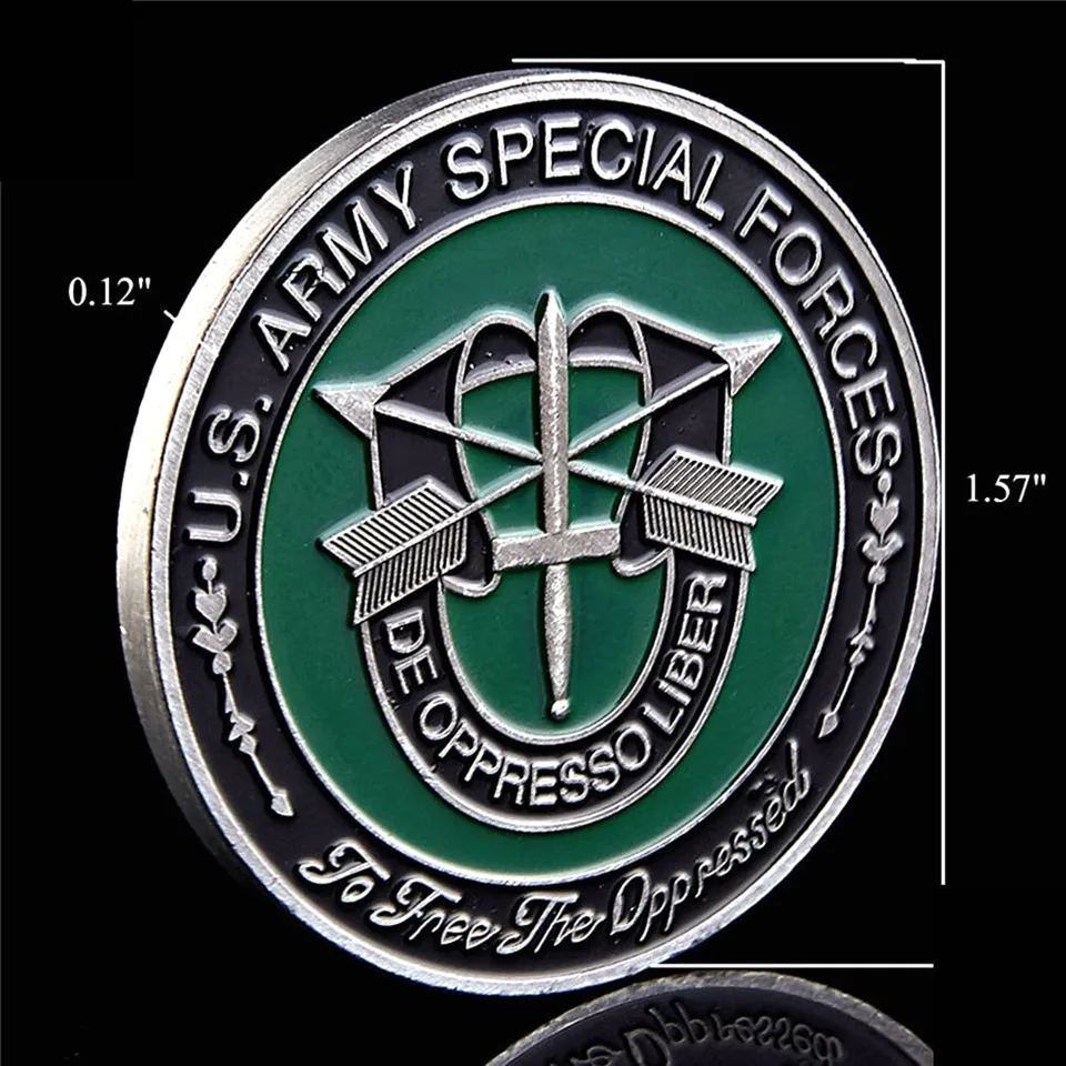 US America Army Craft Special Forces Nice Green Military Beret Metal Challenge Coin Collectibles3465025