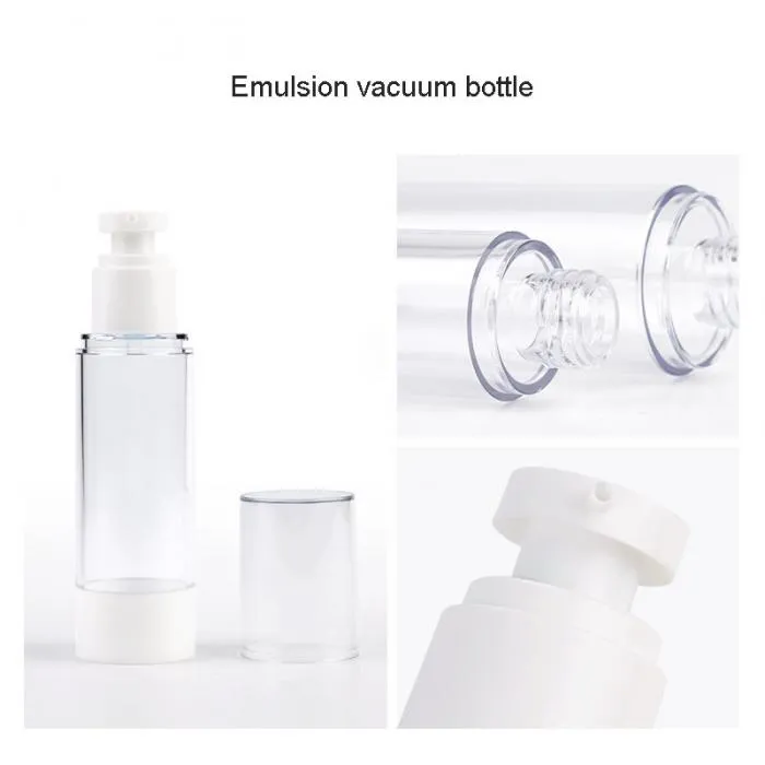 مصغرة فراغ رذاذ زجاجة بلاستيكية سفر شفاف مضخة الرش عطر مستحضرات التجميل جيب زجاجة 15ML 30ML 50ML