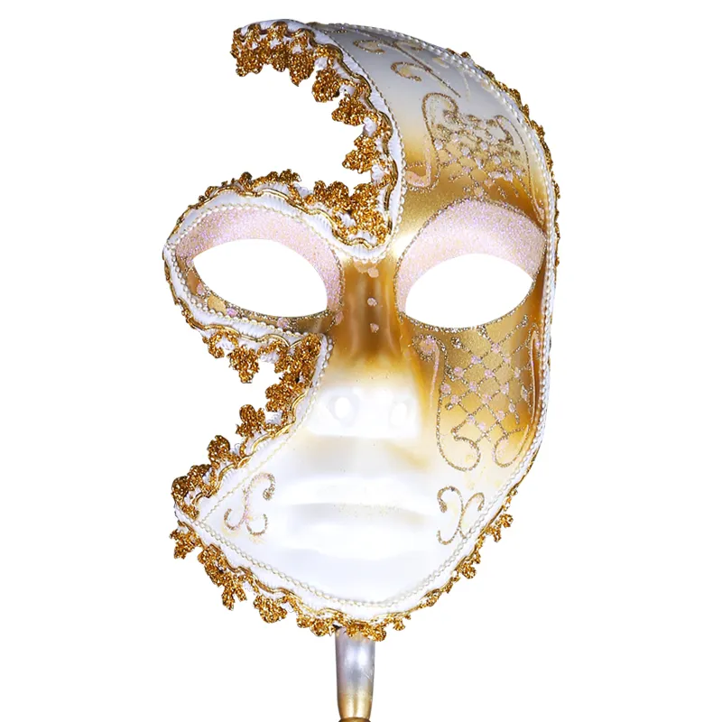 Máscaras de fiesta Hombres y mujeres Máscara de Halloween Media cara Venecia Carnaval Suministros Decoraciones de disfraces Cosplay Props1299c