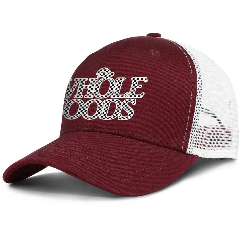 Whole Foods Market Bio-Lebensmittel für Männer und Frauen, verstellbare Trucker-Meshcap, tailliert, coole, süße klassische Baseballmützen, karierter Druck 291a