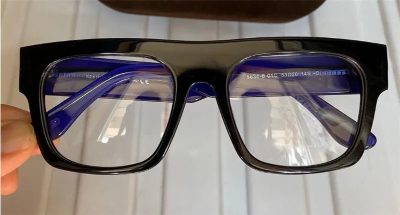 Fausto 5634 Black Block -glasögon Frame Clear Lens Men Gafas de Sol Solglasögon Glasögon Eglas med Box294m