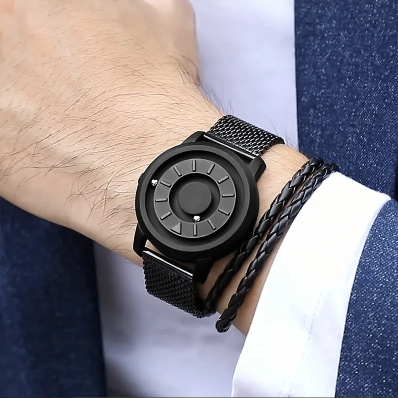 Reloj de bola magnética Diseñador único Cuarzo Conceptos innovadores Reloj de pulsera de hombre resistente al agua de lujo que vende 2019 EOEO CJ191116299T