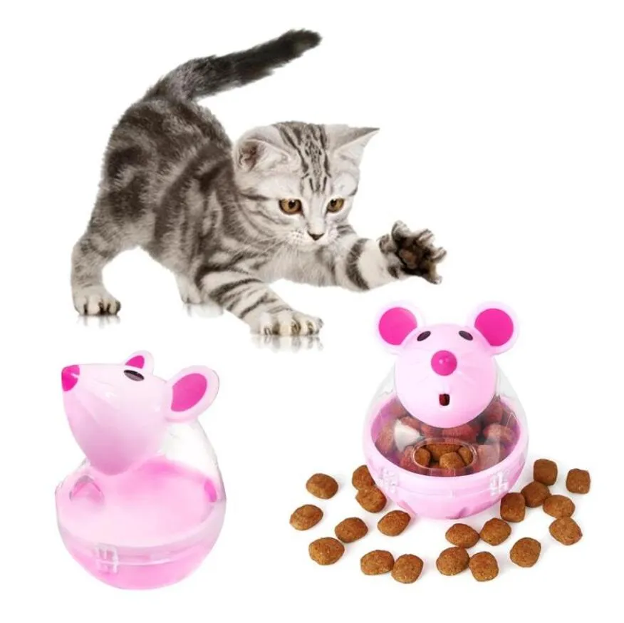 Pet Dog Fun Bowl Feeder Cat Feeding Toys Mascotas Vaso Fugas Bola de comida Entrenamiento para mascotas Ejercicio Fun Bowl Cat Tumbler Feeder 248b