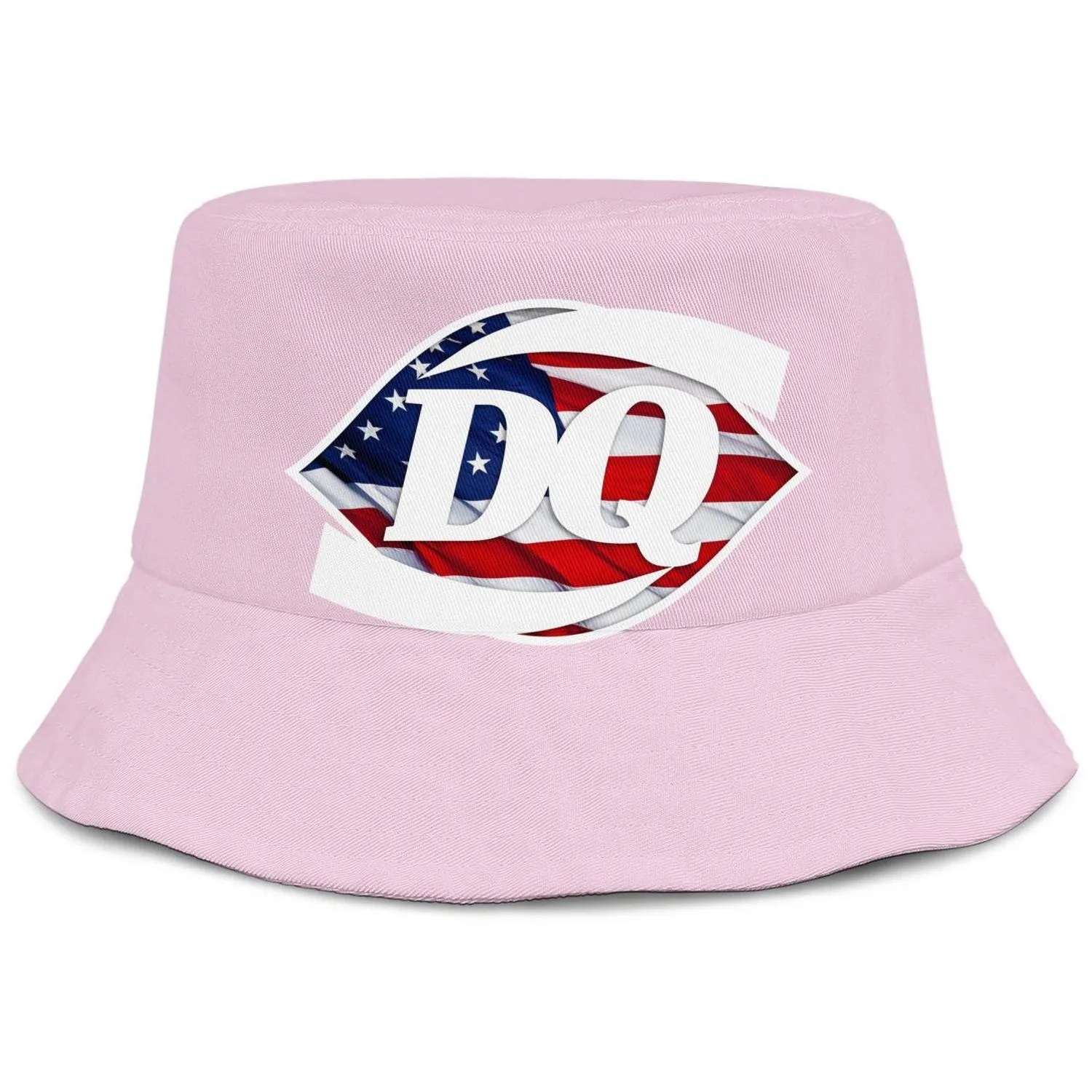 Sorvete Dairy Queen DQ para homens e mulheres buckethat cool fashion bucket boné de beisebol Mármore branco Vintage bandeira americana antiga Plaid300D