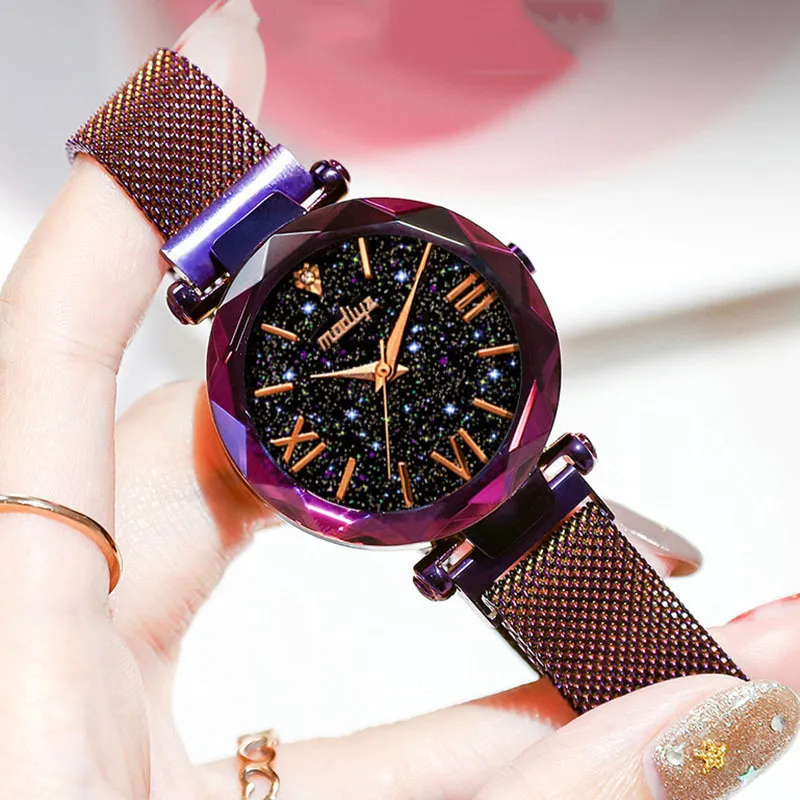 Luksusowe Kobiety Zegarki Magnetyczne Gwiaździste Niebo Kobiet Zegar Kwarcowy Zegarki Moda Damska Wrist Watch Reloj Mujer Relogio Feminino T190619