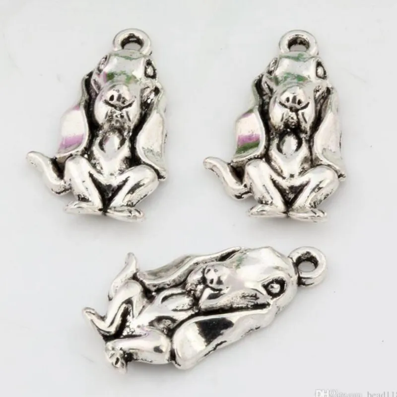 150 Stück Antik-Silberlegierung Basset Hound Dog Charms Anhänger DIY Schmuck passend für Halskette Armband 14 5X25 5MM246k