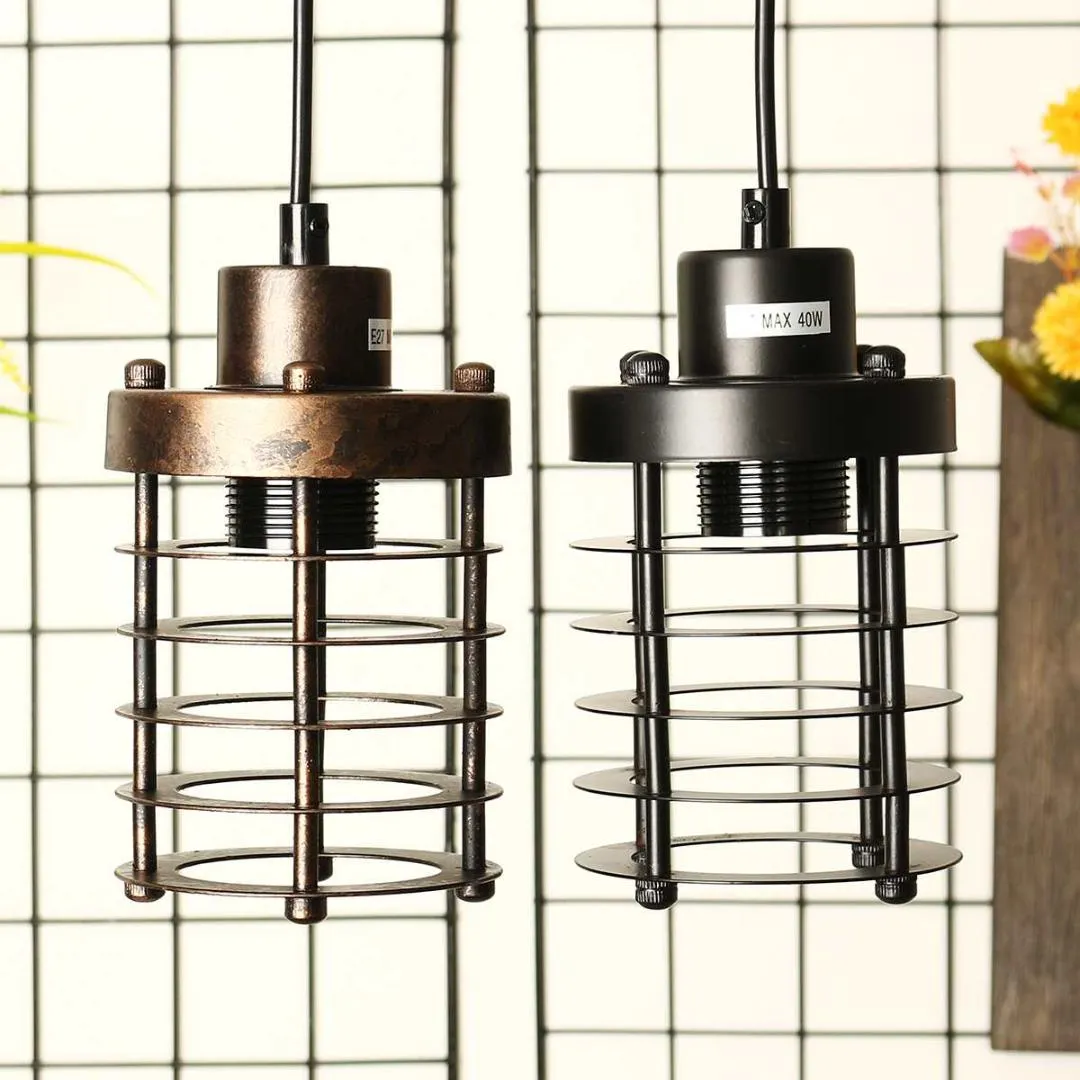 Plafonniers industriels vintage à tête unique en forme de cage en fer, lampe suspendue pour cuisine, bar, salon, luminaire suspendu pour la maison, 305C