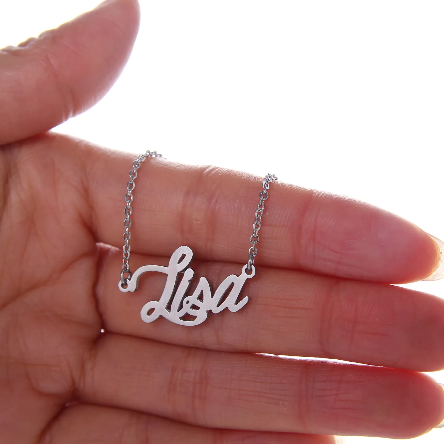Nameplate Necklace Bracelet Set for Women Lisa Letter Gold Choker Chain Name Pendant Charm Girl frined Birthday Gi240M