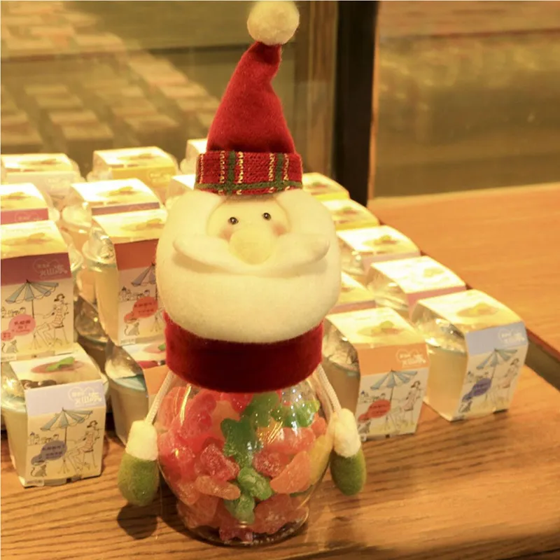 Weihnachtsdekorationen DIY 2021 Candy Bottle Box Aufbewahrungsglas Halter Container Weihnachten Kinder Geschenk Decor12396
