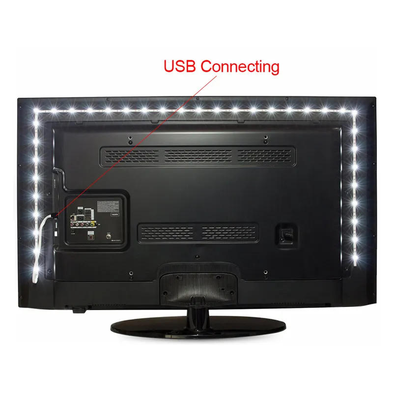 5V 50CM 1M 2M 3M 4M 5M câble USB alimentation bande LED lampe SMD 3528 décoration de bureau de noël lampe bande pour éclairage de fond TV wat300H