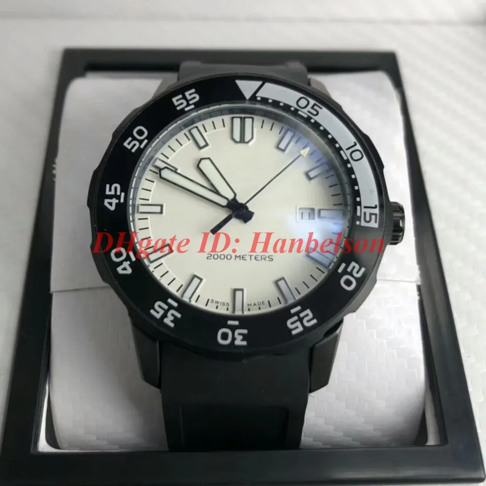 Luxusuhr IW356811 montres FAMILLE orologio di lusso hommes mécaniques automatiques uhr Sport bracelet en caoutchouc cadran blanc montres-bracelets2454