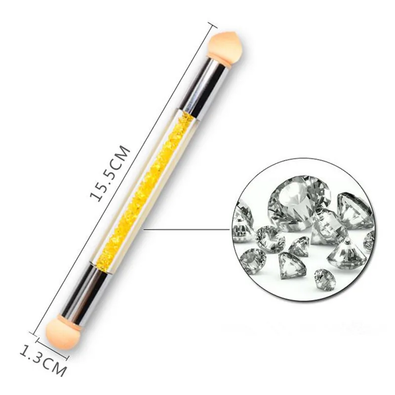 Manicure Nail Art Gradient Shading Dotting Painting Pen Sponge Double Head Rhinestones Handle Gel UV Brush Tools306w1795895