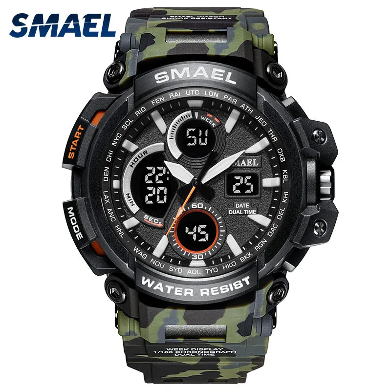 luxury Sport Watches Men Watch Waterproof LED Digital Watch Male Clock Relogio Masculino erkek kol saati 1708B Men Watches263E