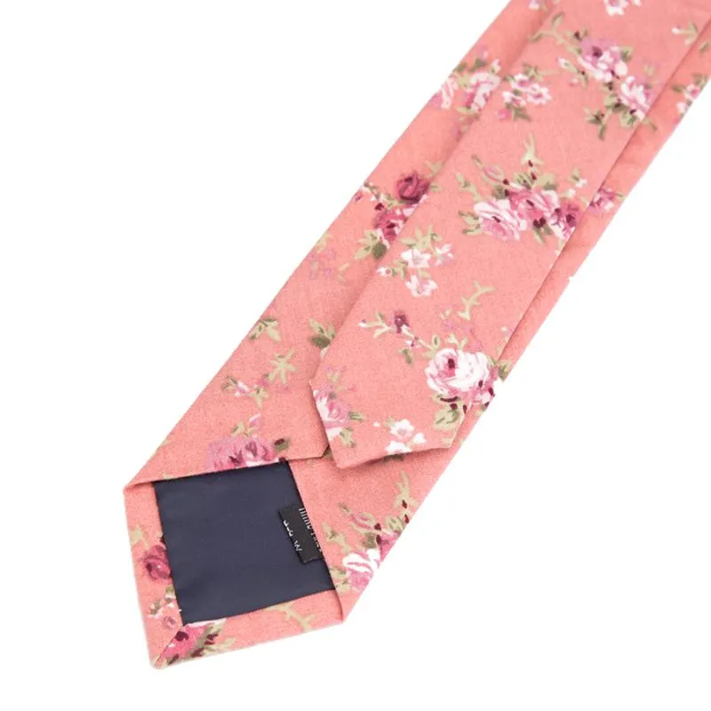 Krawat mężczyzn modne bawełniane krawaty kwiatowe