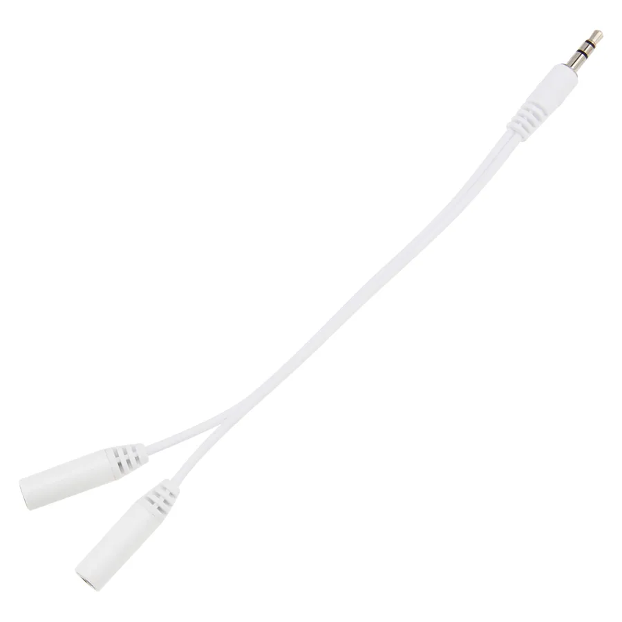 Cabo auxiliar divisor de fone de ouvido com conector de 18 cm e 3,5 mm para computador Samsung 3,5 mm 1 macho para 2 fêmeas adaptador de divisor de áudio de fone de ouvido