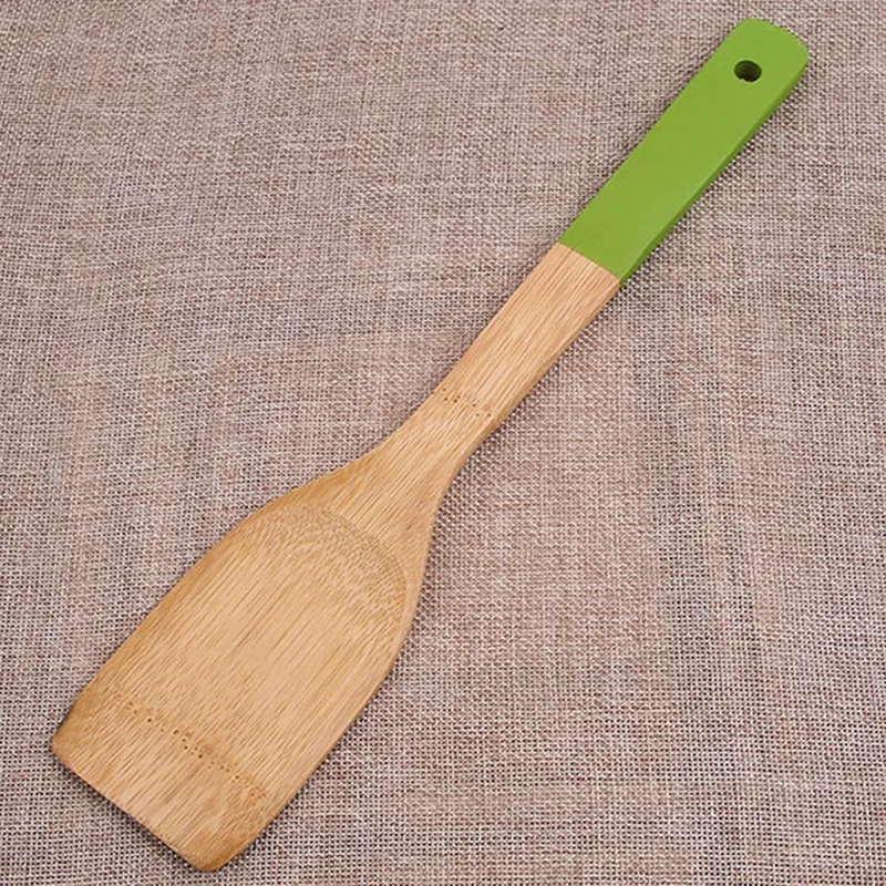 i cucchiaio di bambù spatola portatile in legno pala antiaderente cucchiaio da zuppa cucina cottura spatola a fessura supporto miscelazione pale Espatula De Cuchara antiaderente