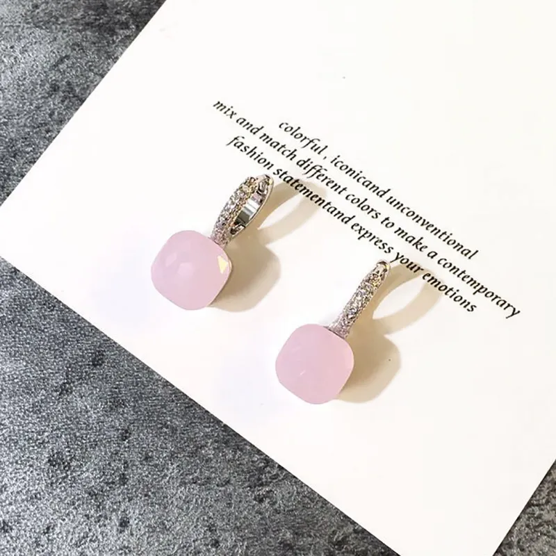 Ontwerper meest populaire merk snoep kleur Dangle Oorbellen voor vrouwen luxe Rose goud zilveren sieraden mix je eigen stijl Bijoux251M