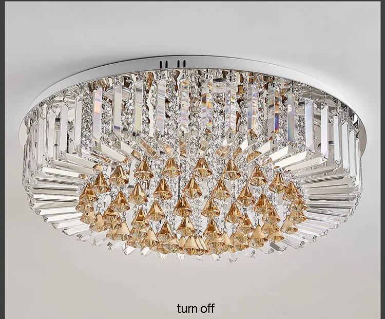 LED-licht moderne plafondverlichting armatuur Europese K9 kristallen plafondlamp thuis binnenverlichting afstandsbediening 3 witte kleuren Dimmab253u