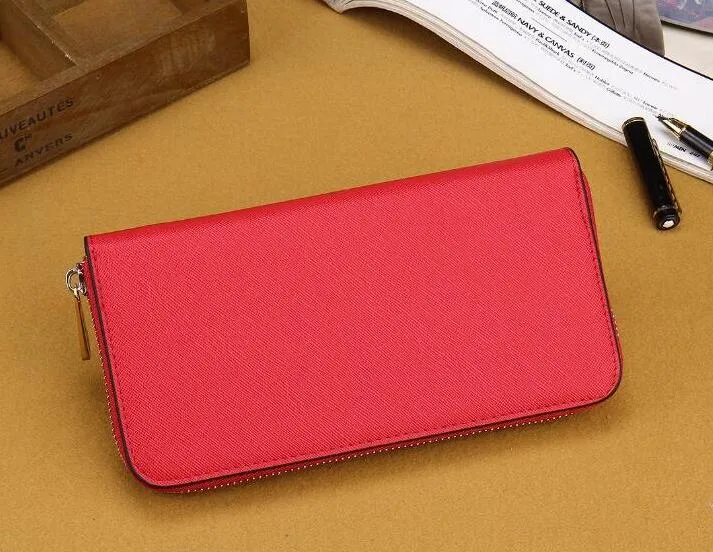 new famous fashion single zipper cheap women pu M leather wallet lady ladies woman long purse whole2452