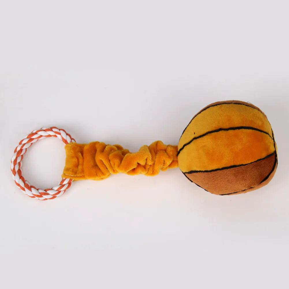 Animaux de compagnie jouet en peluche tressée en coton corde sport ball toys for chiot chien animaux de compagnie squeaker son
