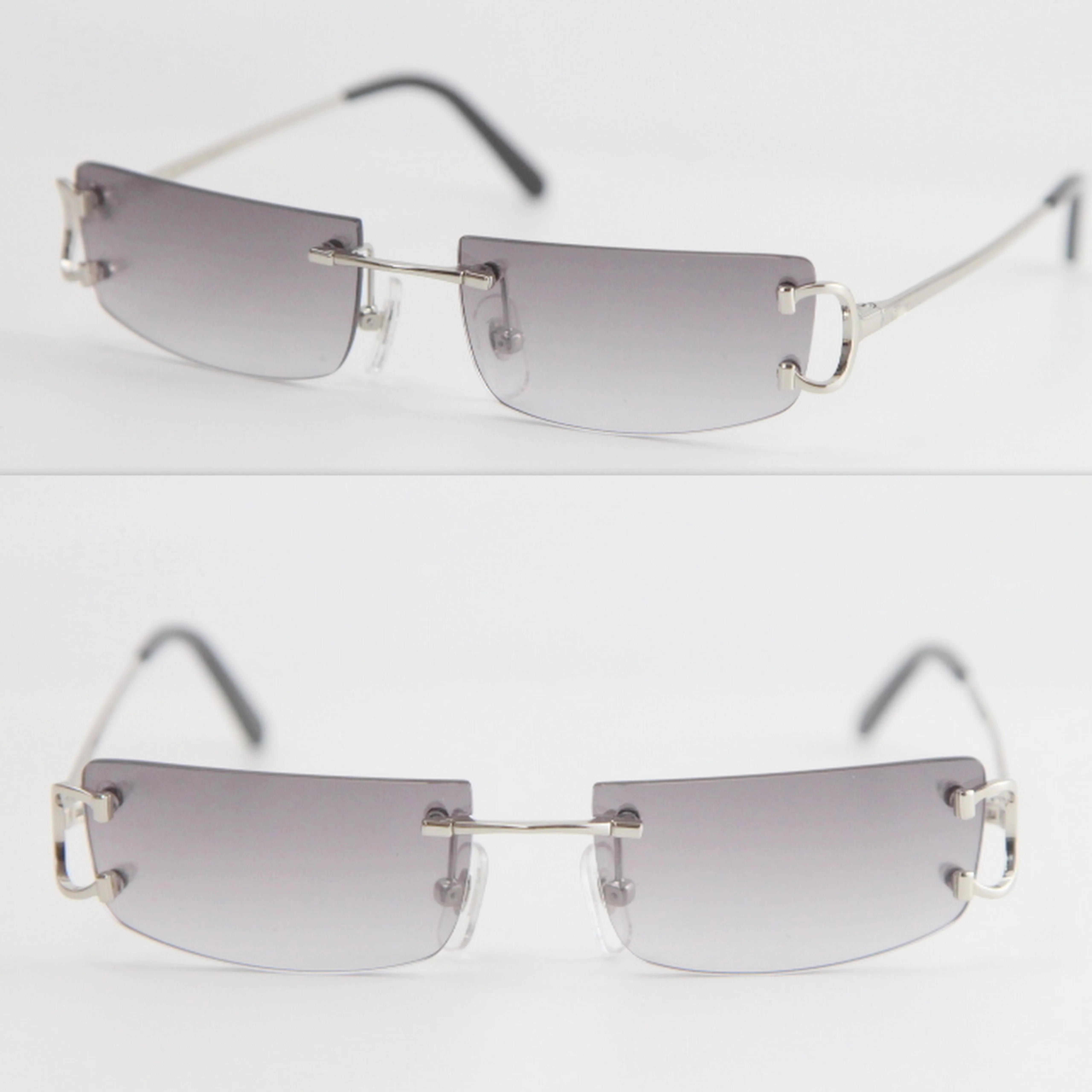 Metal Small Square Rimless Sunglasses Homens Mulheres C Eyewear unissex de verão para viajar ao ar livre O tamanho 52-18-140288s