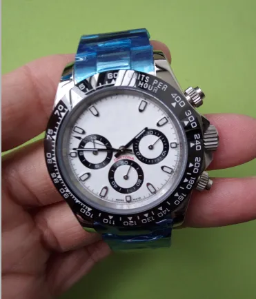 Presente de Natal Caixa Original Luxo Mens Movimento Relógio Aço Inoxidável 40mm 116500LN - Mostrador Branco Relógios de Pulso Automático Mechanica2409