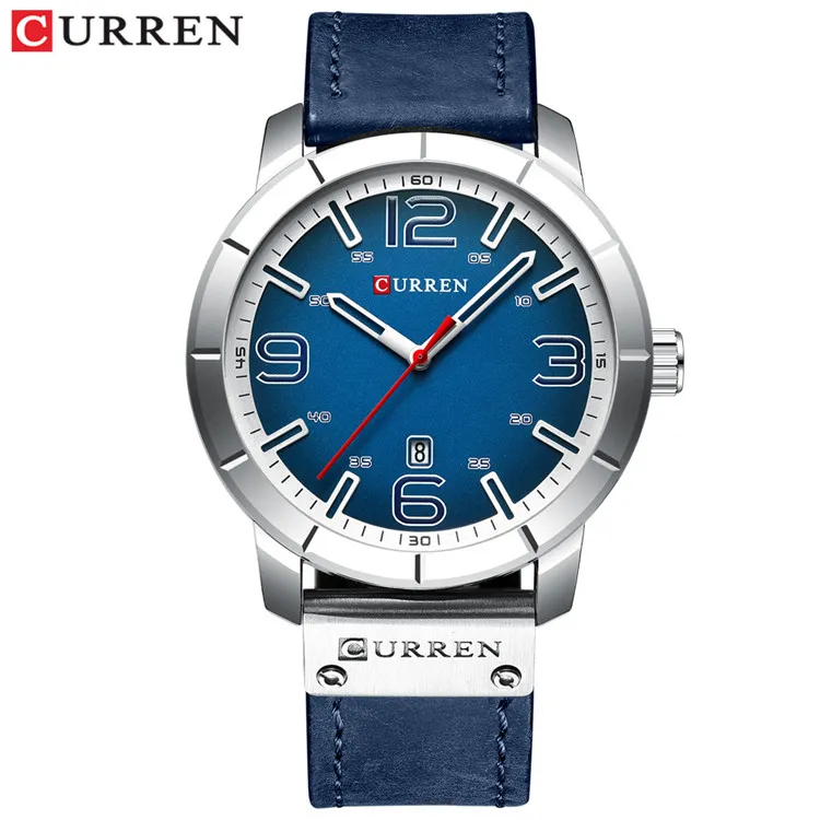 Marque de mode CURREN classique montre pour hommes étanche Date bracelet en cuir analogique militaire Quartz montre-bracelet horloge Erkek Kol Saat2237