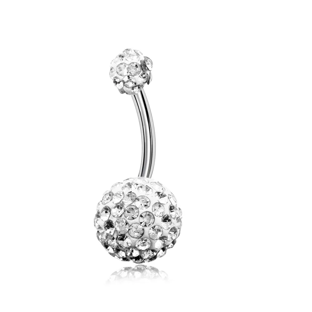 1 st Crystal stalen buik piercings navel piercing sexy piercing oor piercings navel oorbel lichaam sieraden ronde lichaam ring sieraden