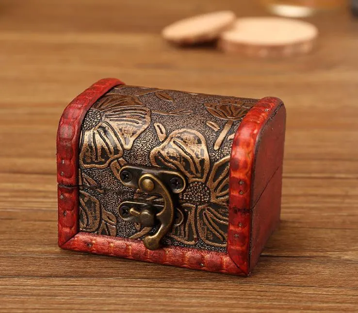 Vintage houten sieraden opslag schatkist houten doos draagtassen organisator geschenken antiek oud ontwerp vintage geval SN823213h