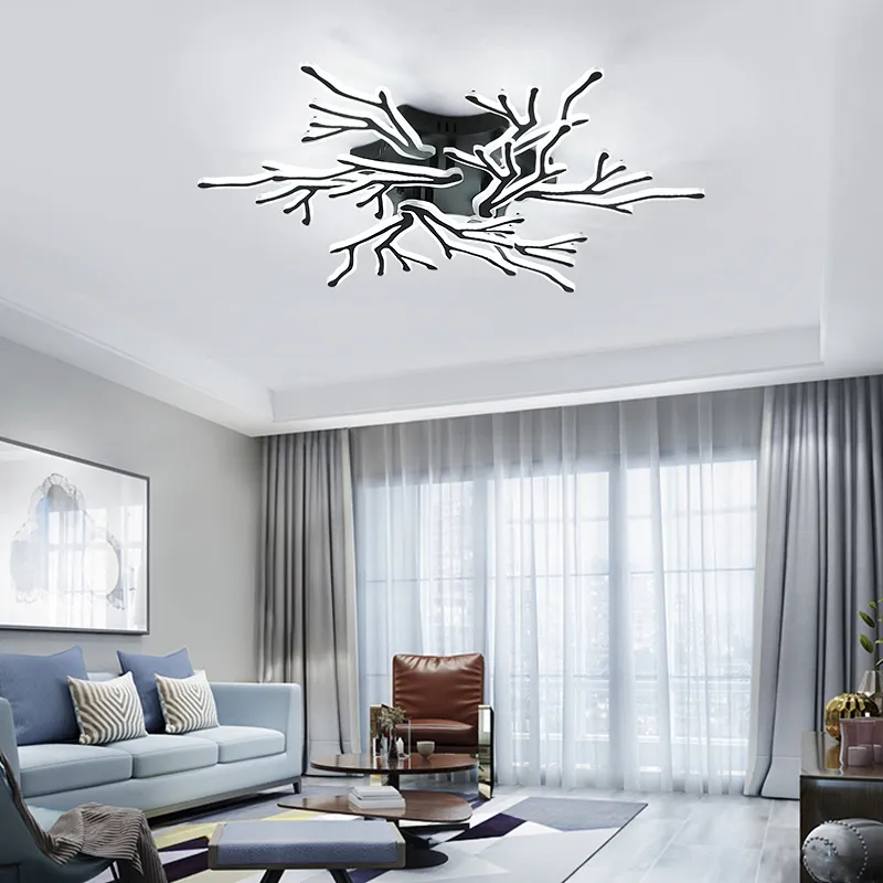 Plafond moderne à LEDs lumière bois lustre éclairage acrylique Plafond lampe pour salon chambre principale chambre 280J