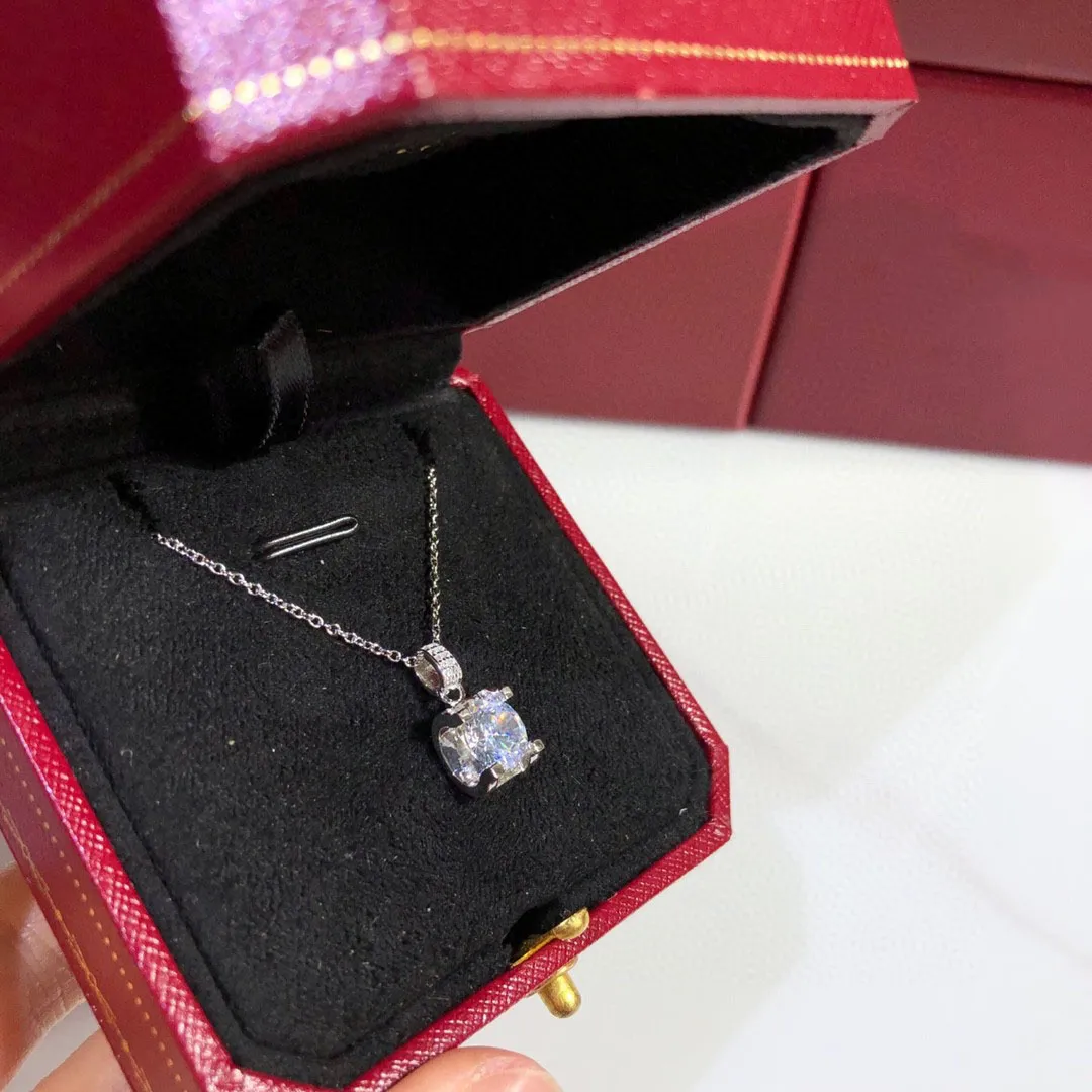 Collier en diamant pour femmes, pendentif, plaqué argent S925, chaîne individuelle, cadeau de fête de mariage, 256B