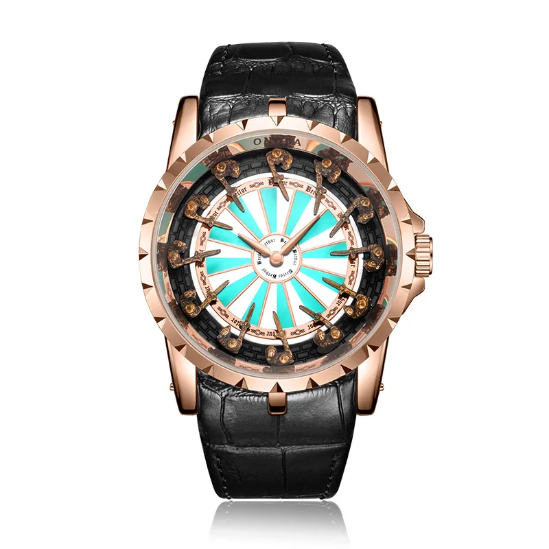 Cwp ONOLA reloj de lujo de moda marca clásica reloj de pulsera de cuarzo de oro rosa cuero impermeable estilo fresco color man317S