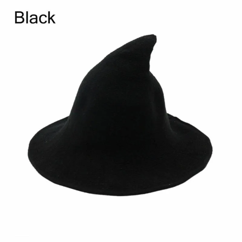 1 pezzo moderno cappello da strega di Halloween in lana da donna realizzato in lana di pecora alla moda Cappello da festa di Halloween festival party312e