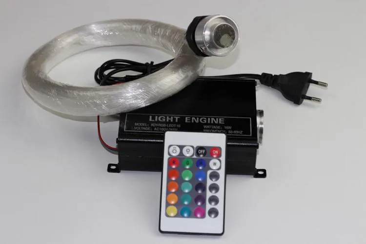 Buntes RGB-LED-Kunststoff-Lichtwellenleiter-Stern-Decken-Set, Licht-Neonschild, 150 Stück, 0,75 mm, 2 m, 16 W, RGB-Lichtwellenleiter, Lichtermotor, 24ke2224