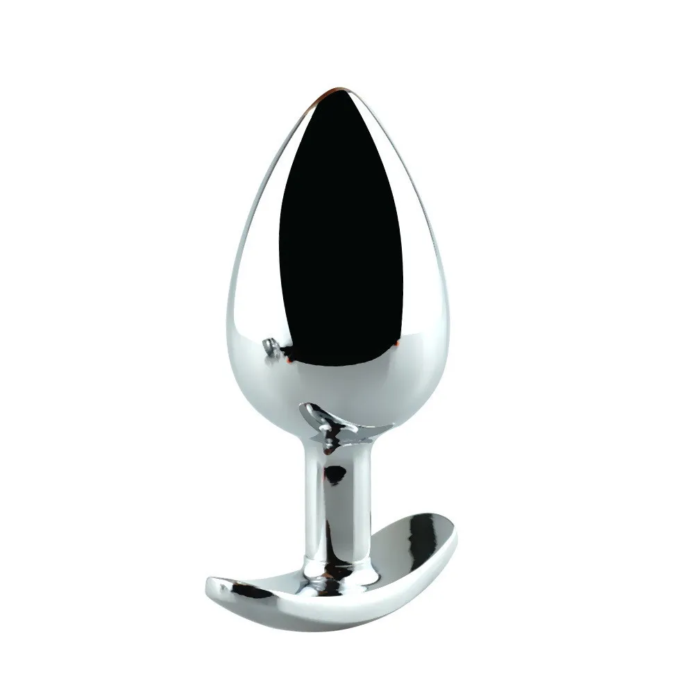 Smooth Touch Lega di alluminio Butt in metallo con gioielli in cristallo Piccolo medio Nessun vibratore Plug anale Beni privati uomo C19010501