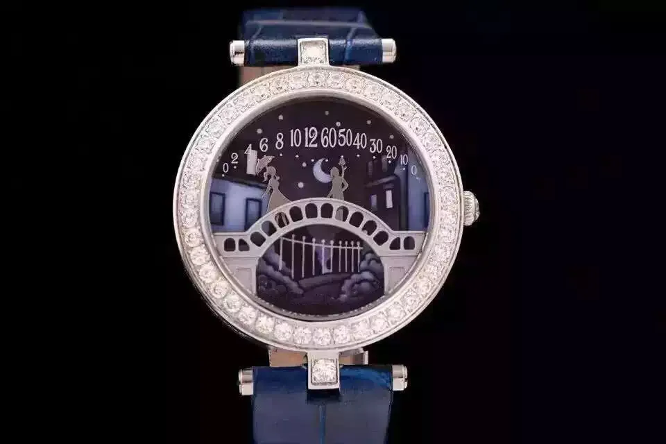 Романтические женские часы Каждый день в 12 часов Magpie Bridge встретит и поцелует часы Швейцарский кварцевый механизм диаметром 38 мм207S