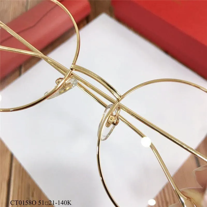 Neue Mode-Designer-Rahmen rund K Gold Retro-Vintage-Stil 0158 optische Unisex-Brille im Outdoor-Stil kann Korrektionsbrillen253U tun