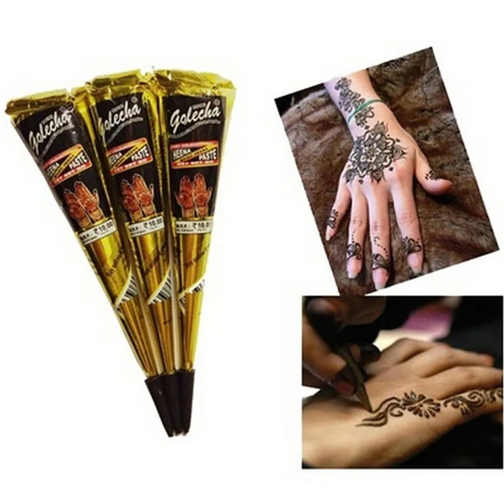 Zwarte Henna Tattoo Pasta Indiase tijdelijke nep tattoo natuurlijke kruiden Body Art Mehandi Ink4498256