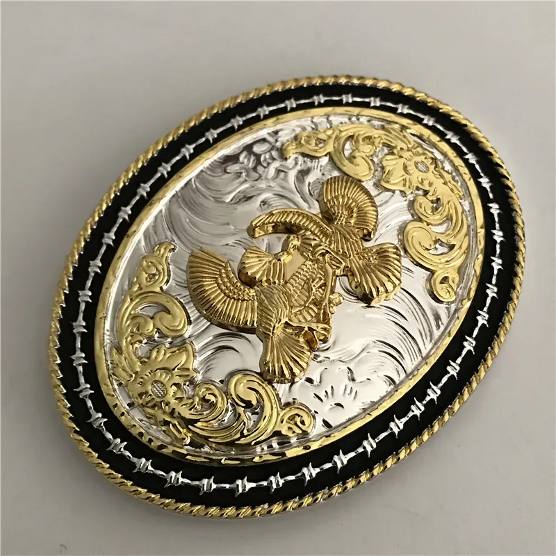 Крутой 3D кружевной золотой Феникс ковбойский ремень с овальной металлической пряжкой для мужчин и женщин, ювелирные изделия на голову, Buckles291Y