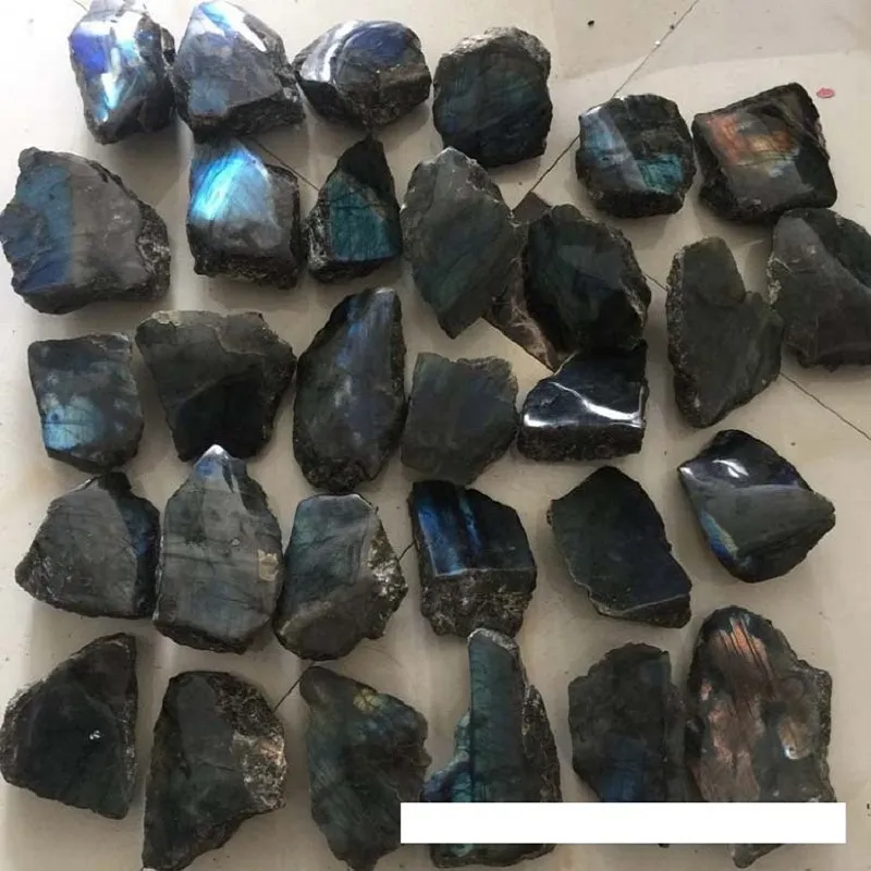 Naturalny surowy labradoryt upadł kamień szorstki kwarc Kryształy Reiki Mineral Energy Stone do leczenia kryształowego kamienia 320i