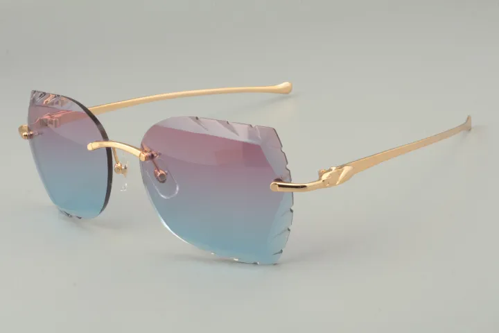 19 nova moda leopardo cabeça de metal templo óculos de sol 8300917-C óculos de sol personalizados lentes gravadas tamanho 56-18-135mm 250d