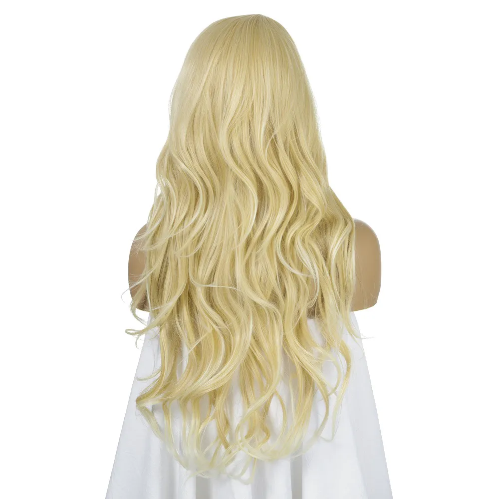 2020 Amazon Hot Selling Perücke Europäische und amerikanische Perücke Haar Langes lockiges Haar Weibliche Hochtemperatur-Seidenkopfbedeckung Haarabdeckung