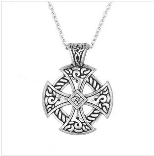A29 Vintage Style Religious Cross Knot Totem Attractive Viking Necklace for Men and Women296n