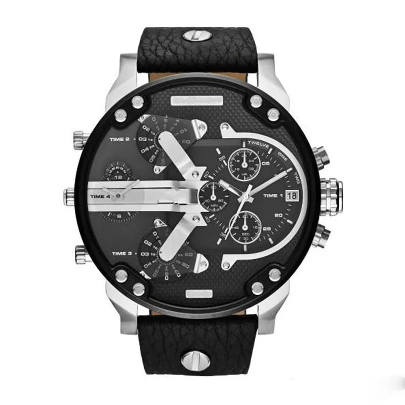 Säljer Sports Military Mens Watches 50mm Big Dial Golden Stainless Steel Fashion Watch Men Luxury Wrist Watch Reloj de Lujo263o
