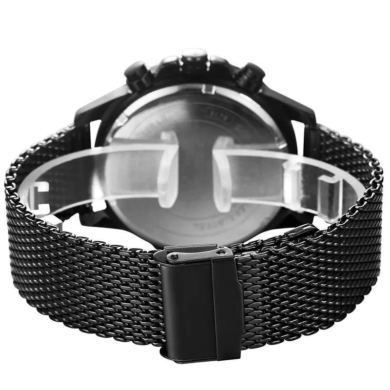 Temeite New Original Men's Watches Top Brand Sport Business Watch Men Clock Date Mesh Strap Wristwatches Male Relogio3188